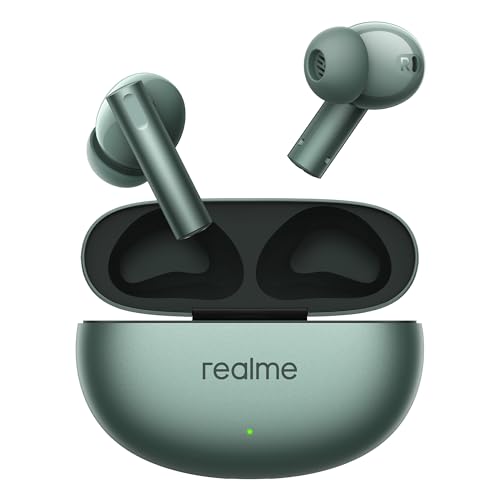 Realme Buds Air 6 Tws Earbuds With 12.4 Mm Deep Bass Driver, 40 Hours Play Time, Fast Charge,50 Db Anc,Lhdc 5.0, 55 Ms Low Latency, Ip55 Dust & Water Resistant, Bluetooth V5.3 (Forrest Green)