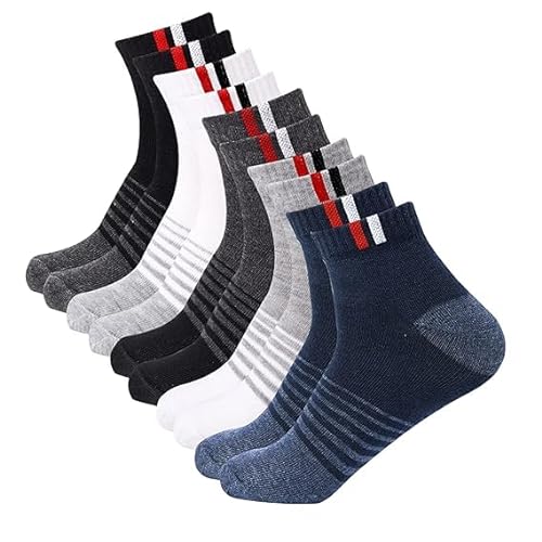 Sjeware 5 Pairs Stripped Ankle Length Socks For Men & Women, Multicolor, Pack Of 5, Free Size