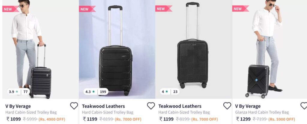 Myntra : Trolley Bag Starts @1099.