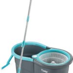 Prestige Alpha With 360 Degree Spinner 2 Microfiber Heads & Twin Bucket Mop Set(Grey, Blue)