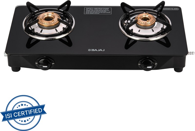 Bajaj Ucx 2B Glass Manual Gas Stove(2 Burners)