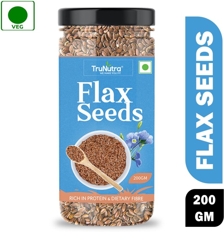 Trunutra Raw Flax Seeds Rich In Omega 3 With Zinc And Protein For Healthy Life Health Supplements For Weight Management Brown Flax Seeds(200 G)