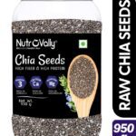 Nutrovally Raw Chia Seeds For Weight Loss With Omega 3 , Calcium And Zinc, Fiber Rich Seeds Chia Seeds(950 G)