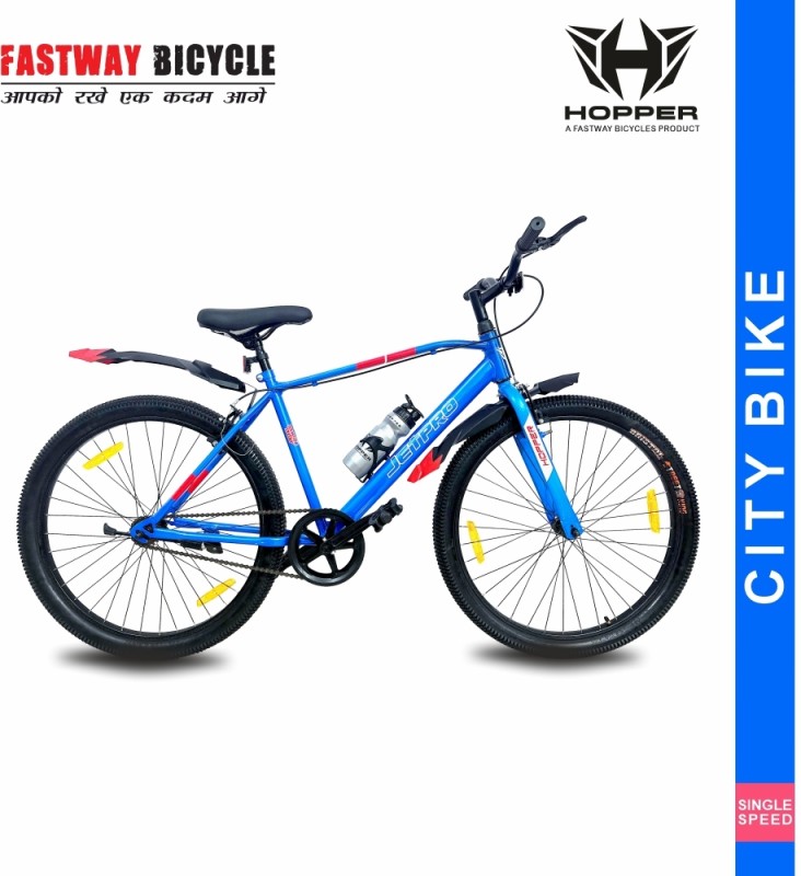 Fastway Bicycle Hopper Jetpro 26T Blue, With 90% Assembled 26 T Road Cycle(Single Speed, Blue, Rigid)