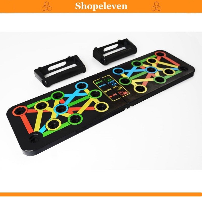 Shopeleven Portable Push Up Board System, 14-In-1 Body Building Exercise Tools Workout Push-Up Bar(Multicolor)