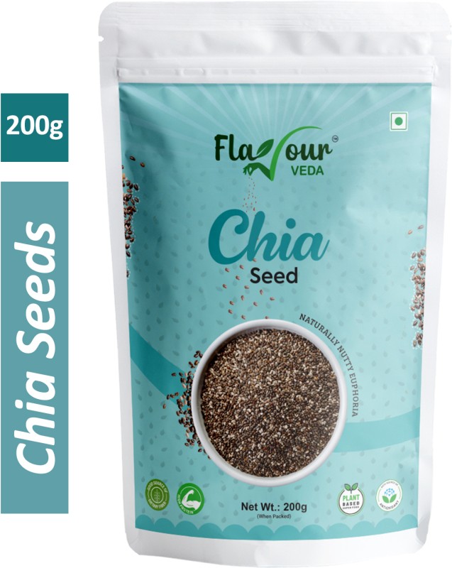 Flavour Veda Raw Chia Seeds For Weight Loss With Omega 3 , & Fiber, Calcium Rich Chia Seeds(200 G)