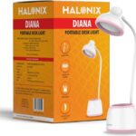 Halonix Diana Rechargeable 5W Desk Lamp Study Lamp(22 Cm, White)