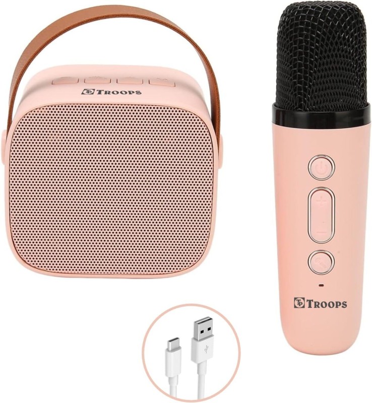 Tp Troops Mini Portable Karaoke Machine Rechargeable Hd Stereo Adjustable Volume 15 W Bluetooth Party Speaker(Beige, 5.1 Channel)