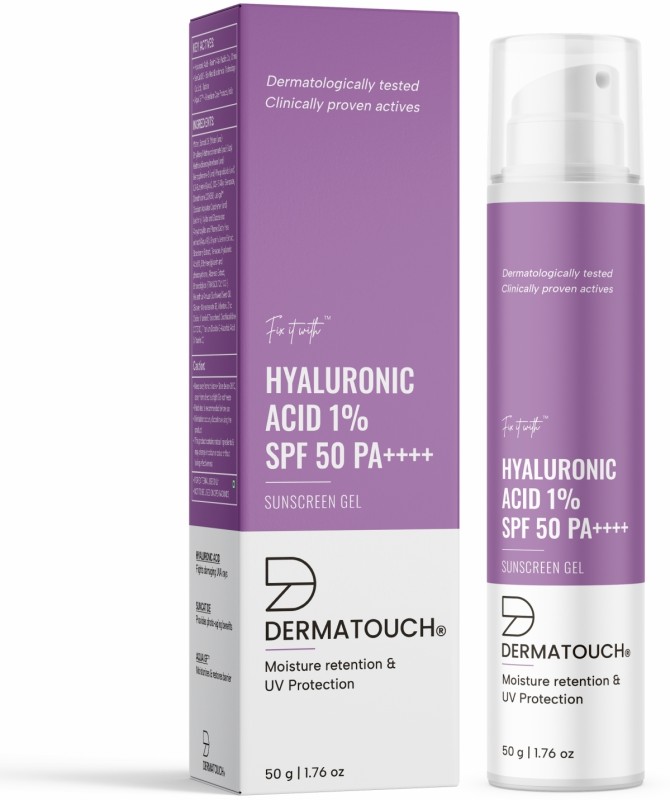 Dermatouch Sunscreen – Spf 50 Pa++++ Hyaluronic Acid 1% Hydrating Ultra Light Gel | Uva & Uvb(50 G)