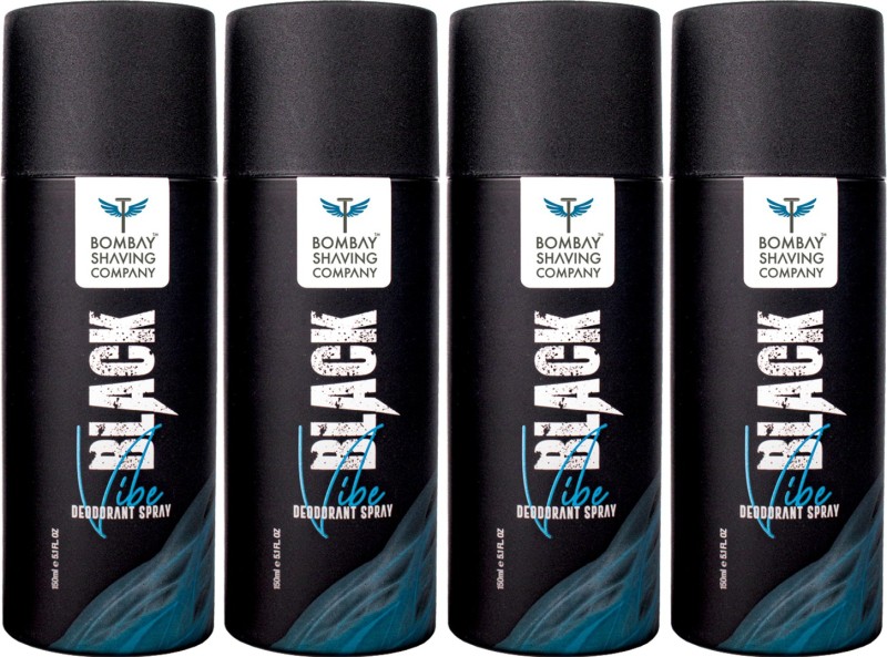 Bombay Shaving Company Black Vibe 150Ml X 4 Combo Deodorant Spray  –  For Men(600 Ml, Pack Of 4)