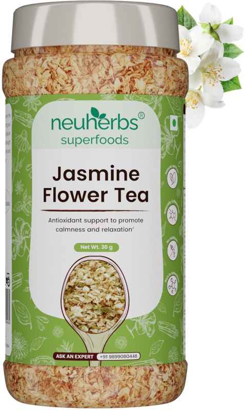 Neuherbs Jasmine Flower Tea 30G | Support To Promote Calmness And Relaxation | Jasmine Jasmine Tea Plastic Bottle(30 G)