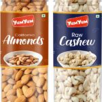 Yum Yum Premium California Almond (150G) And Cashew Nut (150G) 300G Dry Fruits Combo Pack- Almonds, Cashews(2 X 150 G)