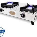 Ruwa Atom Stainless Steel Manual Gas Stove(2 Burners)