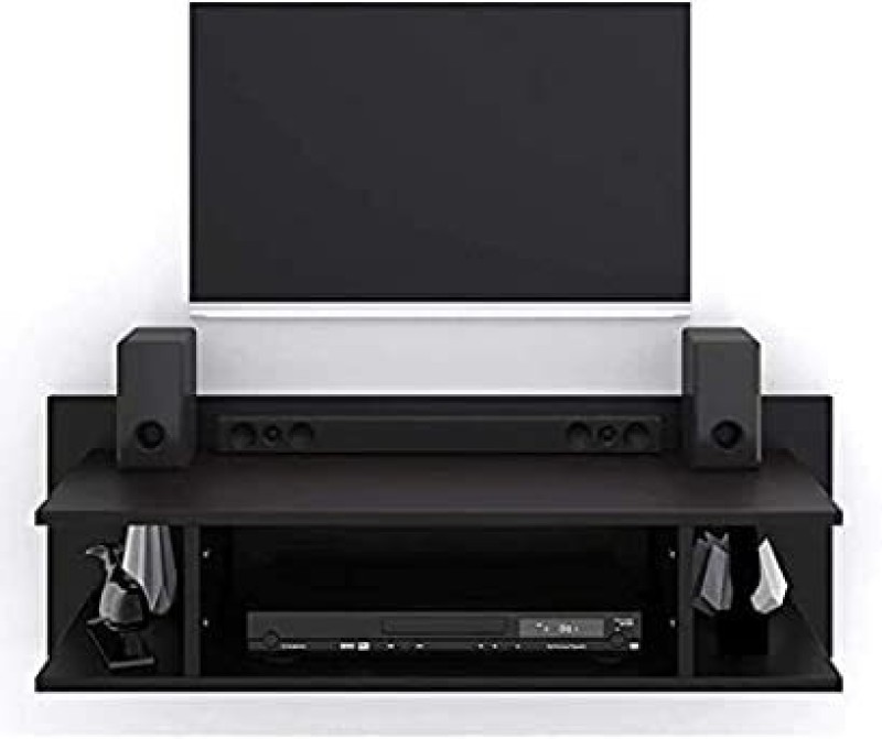 Wallheaven Walheaven Wall T.V Set Up Box Stand Mdf Entertainment Unit Set Up Box Mdf (Medium Density Fiber), Wooden Wall Shelf(Number Of Shelves – 2, Black)