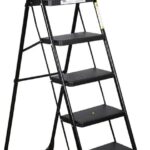 Asian Paints Trucare 5 Steps|Black Color|5 Year Warranty|Home Ladder|Anti-Skid, Foldable Steel Ladder(With Platform, Hand Rail)