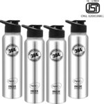 Pigeon Inox Hydra 900 Ml Bottle(Pack Of 4, Black, Steel/Chrome, Steel)