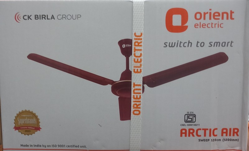 Orient Electric Arctic Air 1200 1 Star 1200 Mm 3 Blade Ceiling Fan(Brown, Pack Of 1)