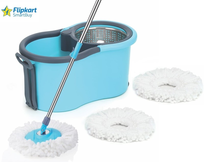 Flipkart Smartbuy New Mop Set With Steel Sprinkler 3 Microfiber Refills Blue Color Mop Set(Multicolor)