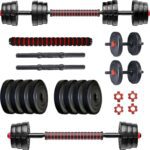 Ansh Fit Pvc Dumbbell Set 10Kg: 4X 2.5Kg Plates, Rods & Connector Home Gym Kit