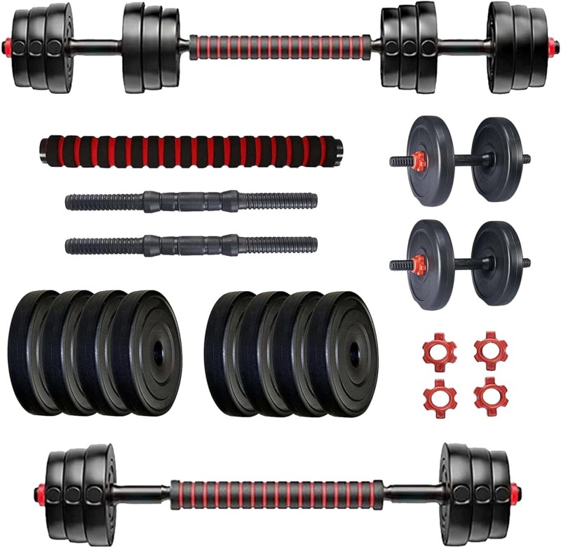 Ansh Fit Pvc Dumbbell Set 10Kg: 4X 2.5Kg Plates, Rods & Connector Home Gym Kit