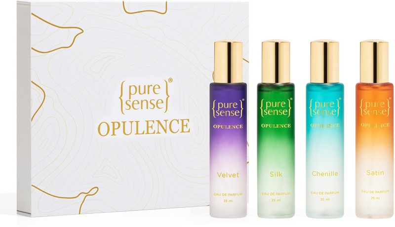 Puresense Opulence Perfume Gift Set (Silk + Velvet + Satin + Chenille) 4X25Ml Eau De Parfum  –  100 Ml(For Men & Women)