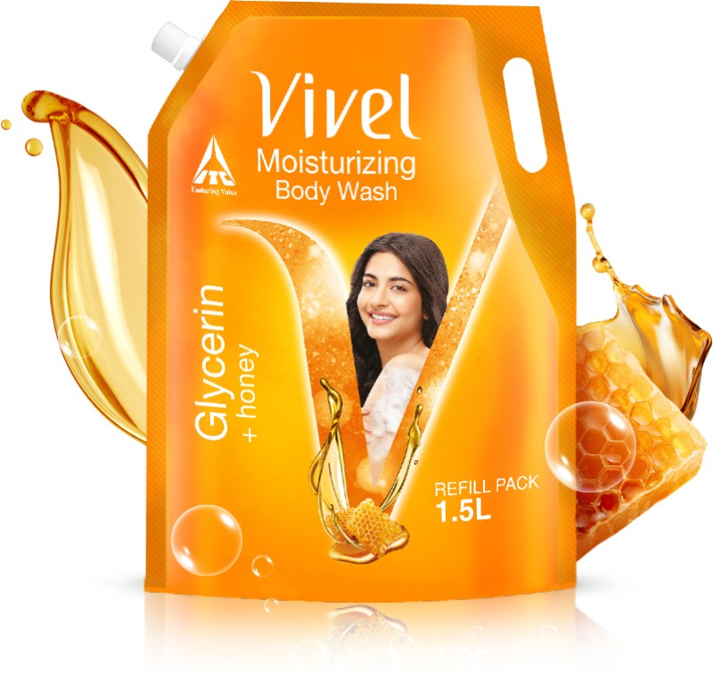 Vivel Glycerin & Honey Body Wash Shower Gel, For Soft, Glowing & Moisturized Skin(1500 Ml)