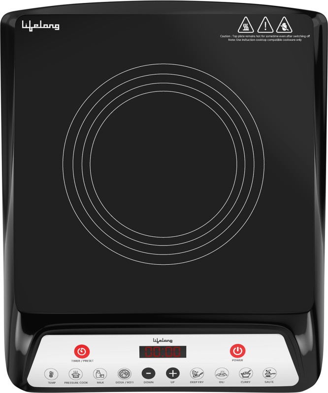 Lifelong 1800 W, Auto Shutoff & Surge Protection, Llic101 Induction Cooktop(Black, Push Button)