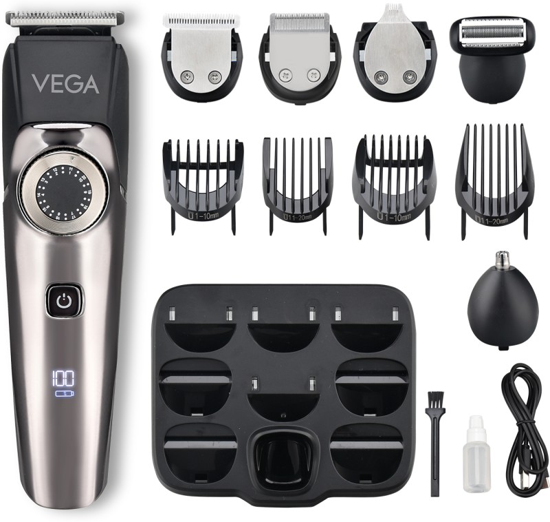 Vega 9 In 1 Pro Multi Grooming Trimmer For Men, (Vhth-32) Trimmer 150 Min  Runtime 40 Length Settings(Black)