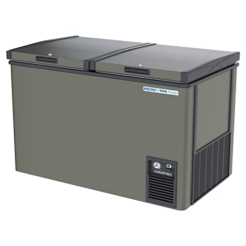 Voltas Cvf320Dd-P Double Door Deep Freezer Cum Chiller, 320 Liters, Convertible, Grey Latest