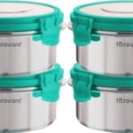 Floraware Stainless Steel Insulated Airtight Leak-Proof Lunch Box Unbreakable Lid, Snacks Tiffin For Kids, Light Weight, Easy Clean For Office, School, Picnic & Travelling, 300 Ml (Sea Green, 4)