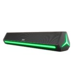 Govo Gosurround 300 | 25W Bluetooth Soundbar, 2000 Mah Battery, 2.0 Channel With 52Mm Drivers, Multicolor Led Lights With Tws, Aux, Bluetooth And Usb (Platinum Black)