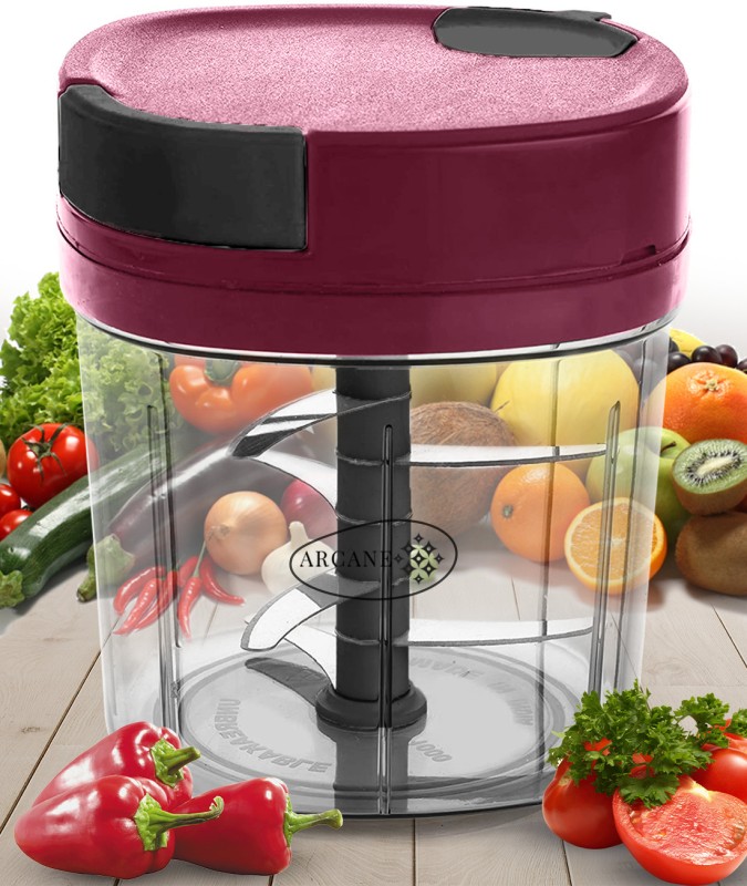 Arcane Big Size Maroon Color Dori Handy Manual Onion Square Chopper For Kitchen Vegetable & Fruit Chopper(1 Xxl Chopper 1000Ml)