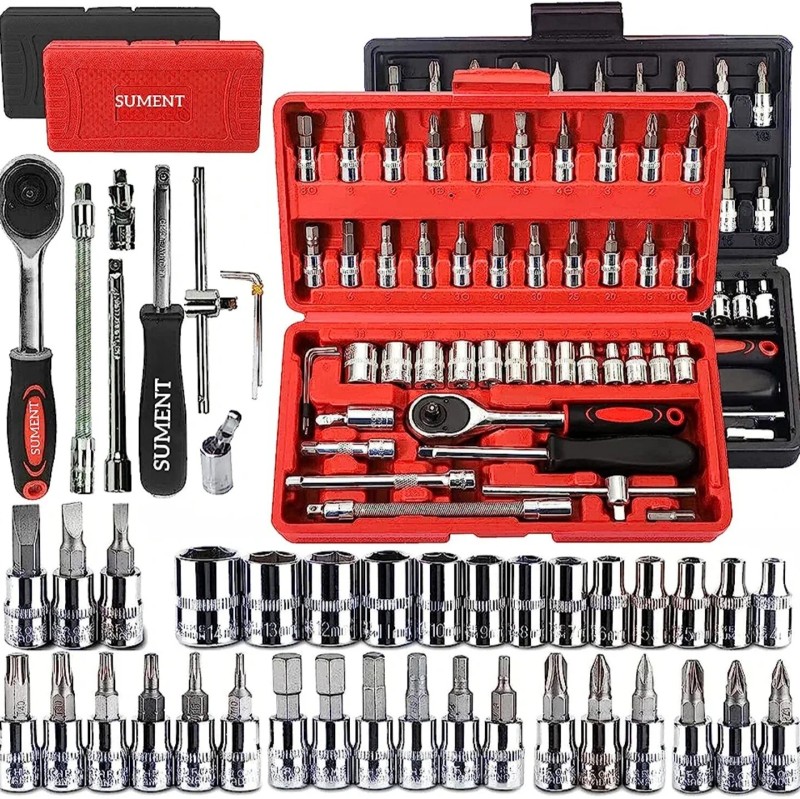 Dhyey Enterprise 46 In 1 Pcs Tool Kit & Screwdriver Car Repair Tools, Adapter For Bike, Etc Standard Screwdriver Set(Pack Of 46)