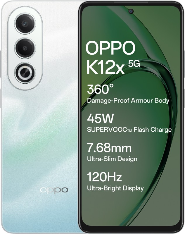 Oppo K12X 5G With 45W Supervooc Charger In-The-Box (Breeze Blue, 128 Gb)(6 Gb Ram)