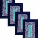 Geeta Enterprise Cotton Door Mat(Blue6, Small, Pack Of 4)