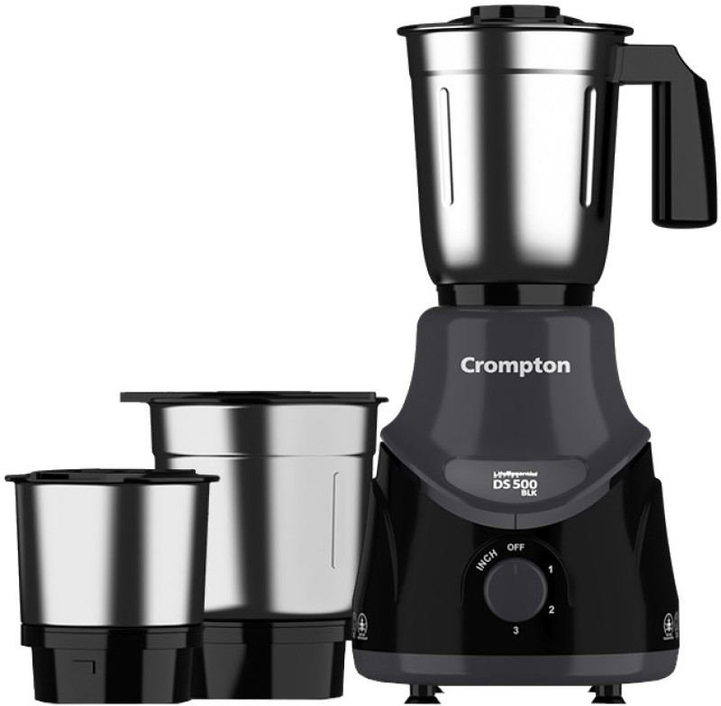 Crompton Acgm-Ds500W3J Blk 500 W Mixer Grinder (3 Jars, Black & Grey)