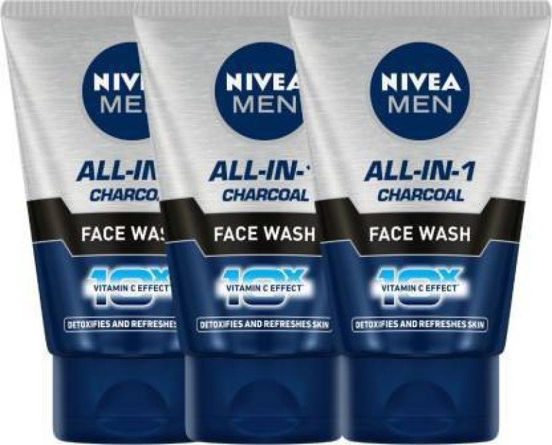 Nivea All-In-1 Charcoal  (100 G) – Pack Of 3 Face Wash(300 G)