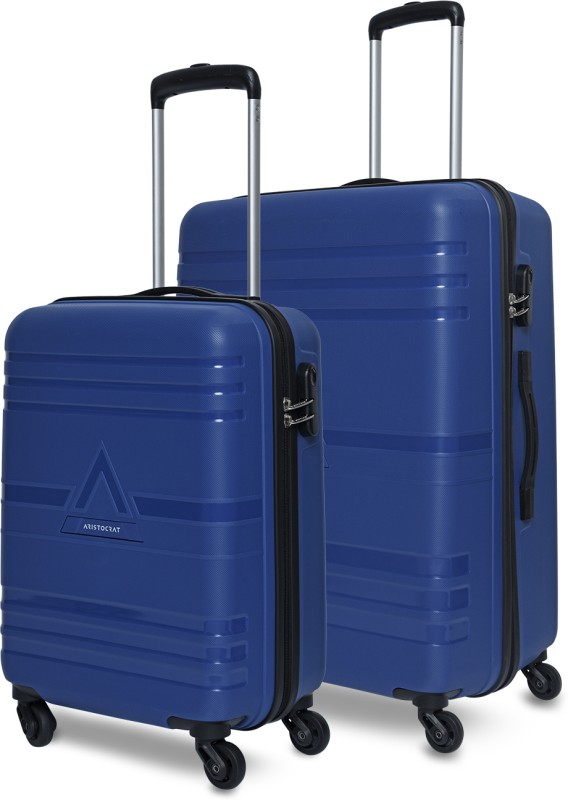 Aristocrat Airstop 2P Set (Cabin+Medium) – Trolley Bag Cabin & Check-In Set 4 Wheels – 25 Inch