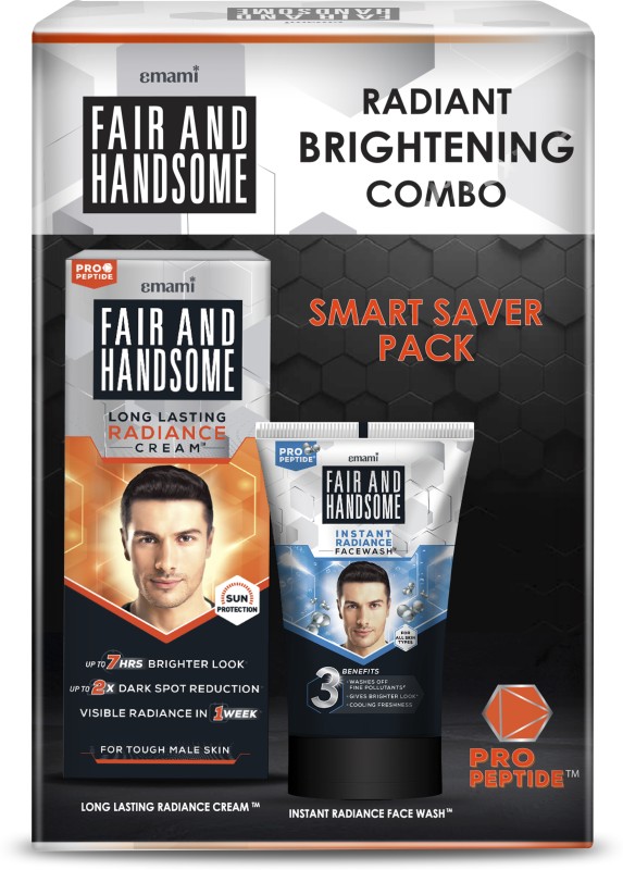 Fair & Handsome 60G Cream And 100G Facewash Combo | Visible Radiance | Pro-Peptide(160 G)